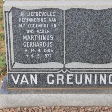 GREUNING Marthinus Gerhardus, van 1905-1977