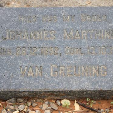 GREUNING Johannes Marthinus van 1892-1967