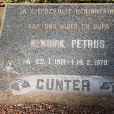 GUNTER Hendrik Petrus 1901-1979
