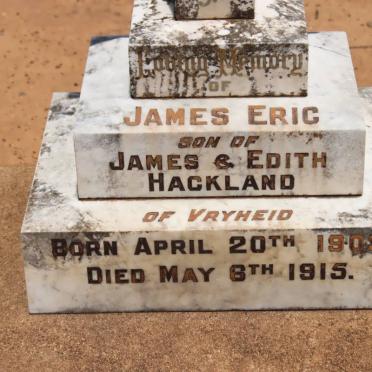 HACKLAND James Eric 1909-1915