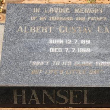HANSEL Albert Gustav Carl 1891-1969