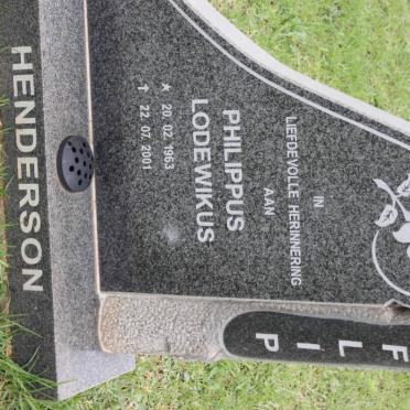 HENDERSON Philippus Lodewikus 1963-2001