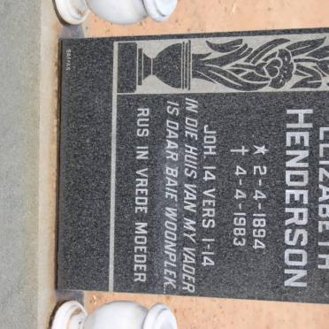 HENDERSON Martha Elizabeth 1894-1983