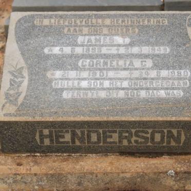 HENDERSON James T. 1895-1949 &amp; Cornelia C. 1901-1980