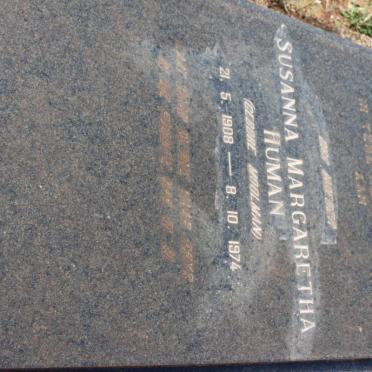 HUMAN Susanna Margaretha nee MOOLMAN 1908-1974