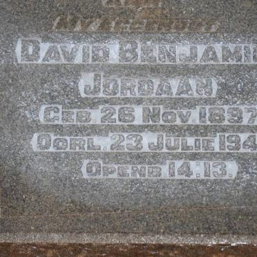 JORDAAN David Benjamin 1897-1943