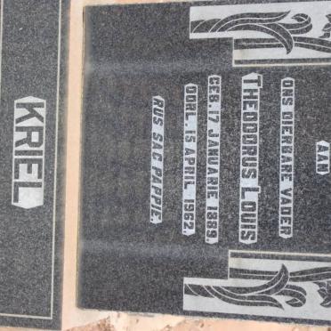 KRIEL Theodorus Louis 1889-1962