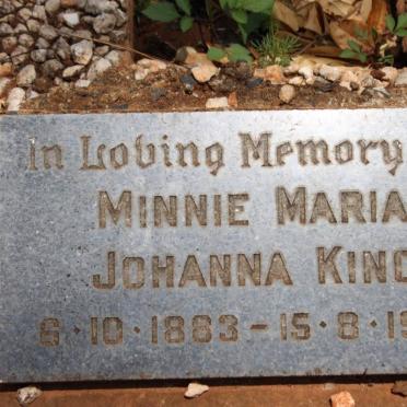 KING Minnie Maria Johanna 1883-1974