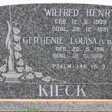 KIECK Wilfred Henry 1909-1991 &amp; Gertienie Louisa VAN DER WALT 1916-2009