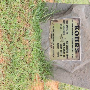 KOHRS Siegfried 1927- &amp; Lottie 1927-1998