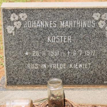 KOSTER Johannes Marthinus 1951-1977