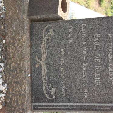 KLERK Paul, de 1881-1956