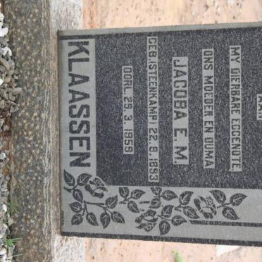 KLAASSEN Jacoba E.M. nee STEENKAMP 1893-1959
