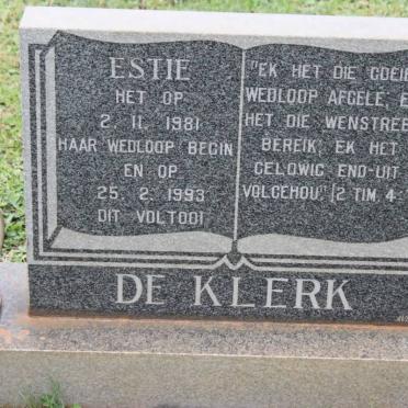 KLERK Estie, de 1981-1993