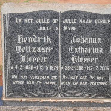 KLOPPER Hendrik Beltzaser 1898-1974 &amp; Johanna Catharina 1908- 2005