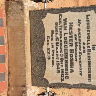 LOGGERENBERG Hester Rosina, van nee TERBLANCHE 1903-1945