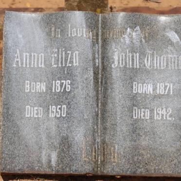 LONG John Thomas 1871-1942 &amp; Anna Eliza 1876-1950