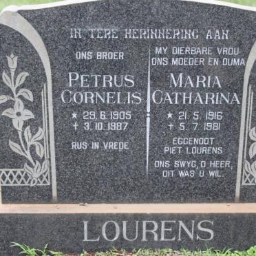 LOURENS Petrus Cornelius 1905-1987 &amp; Maria Catharina 1916-1981