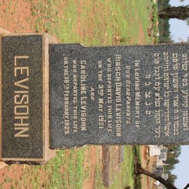 LEVISOHN Hirsch David -1921 &amp; Caroline -1928