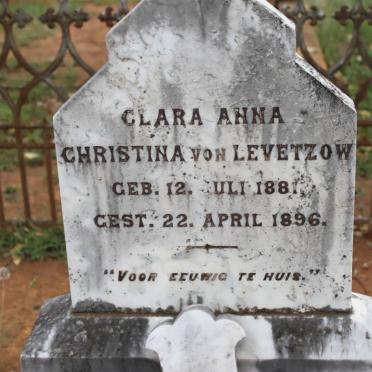 LEVETZOW Clara Anna Christina, von 1881-1896