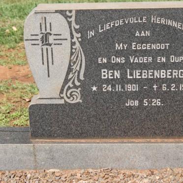 LIEBENBERG Ben 1901-1974 &amp; Magdalena Jacomina 1904-1994