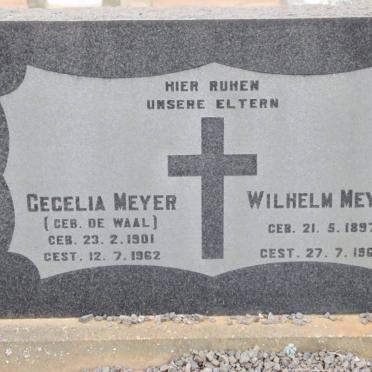 MEYER Wilhelm 1897-1963 &amp; Cecelia DE WAAL 1901-1962