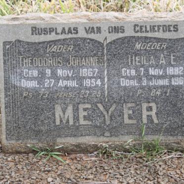 MEYER Theodorus Johannes 1867-1954 &amp; Heila A.E. 1882-1961