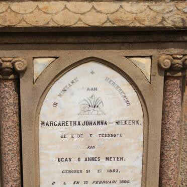 MEYER Margaretha Johanna nee VAN NIEKERK 1853-1892