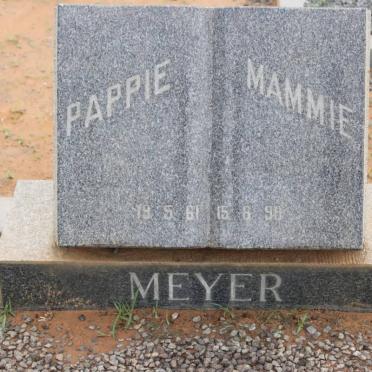 MEYER Pappie -1961 &amp; Mammie -1990