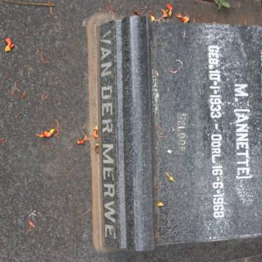 MERWE M., van der 1933-1968