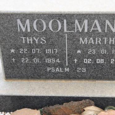 MOOLMAN Thys 1917-1994 &amp; Martha 1922-2002