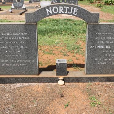 NORTJE Johannes Petrus 1891-1974 &amp; Antoinetha Catharina 1905-1989