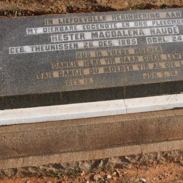 NAUDÉ Hester Magdalena nee THEUNISSEN 1885-1941