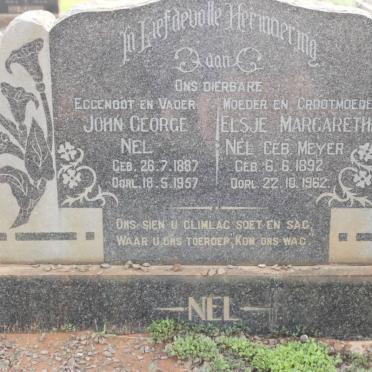 NEL John George 1887-1957 &amp; Elsje Margaretha MEYER 1892-1962