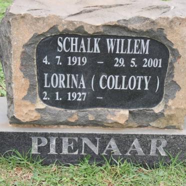 PIENAAR Schalk Willem 1919-2001 &amp; Lorina COLLOTY 1927-