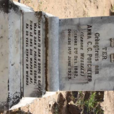 POTGIETER Anna C.G. nee WESSELS 1882-1929