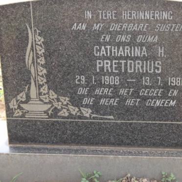 PRETORIUS Catharina H. 1908-1981