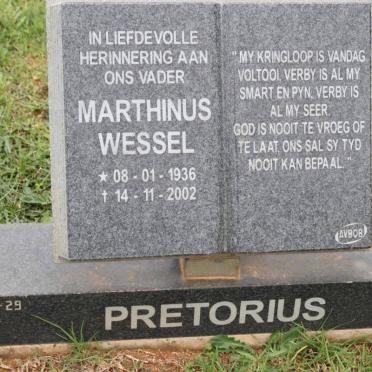 PRETORIUS Marthinus Wessel 1936-2002