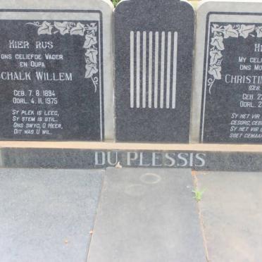 PLESSIS Schalk Willem, du 1894-1975 &amp; Christina Elizabeth 1900-1985