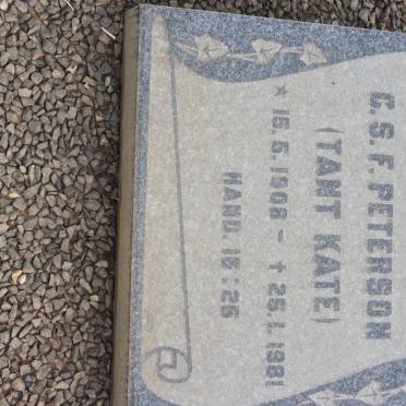 PETERSON C.S.F. 1908-1981