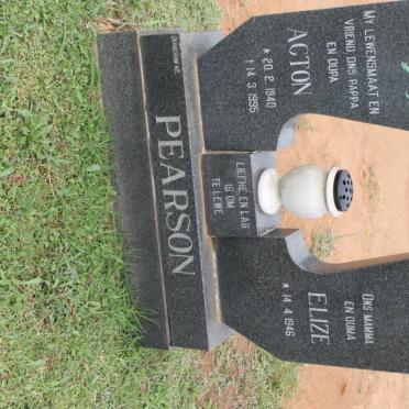 PEARSON Acton 1940-1995 &amp; Elize 1946-