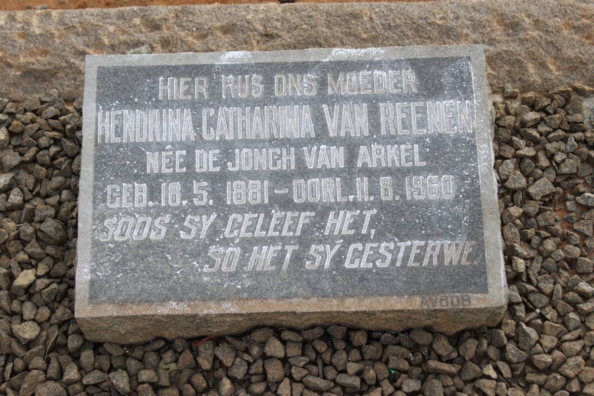 REENEN Hendrina Catharina,van 1881-1960 nee DE JONGH VAN ARKEL