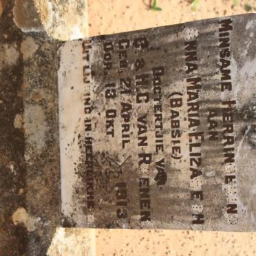 REENEN Anna Maria Elizabeth, van 1913-1913