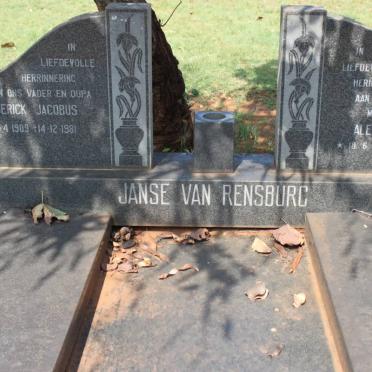 RENSBURG Frederick Jacobus, Janse van 1909-1981 &amp; Aletta Johanna 1913-1977