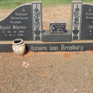 RENSBURG Wynand Wilhelmus, Jansen van 1892-1976 &amp; Aletta Johanna 1898-1973