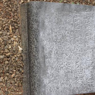 RENSBURG Susanna J.C.M., Janse van 1907-1982