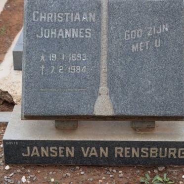RENSBURG Christiaan Johannes, Jansen van 1893-1984