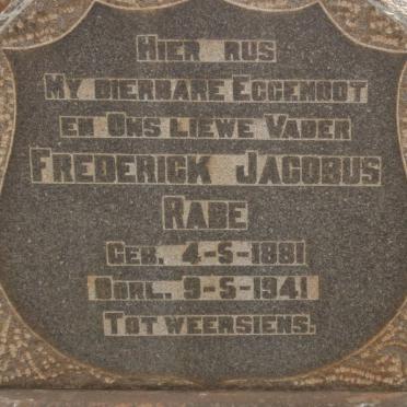 RABE Frederick Jacobus 1881-1941