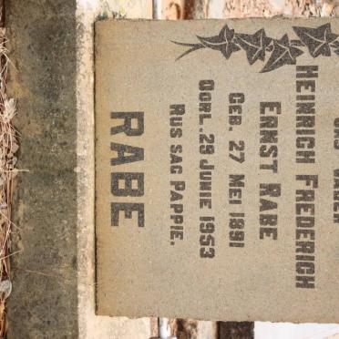 RABE Heinrich Frederich Ernst 1891-1953