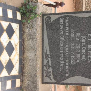 RIES E.F.M. nee GROVE 1884-1952